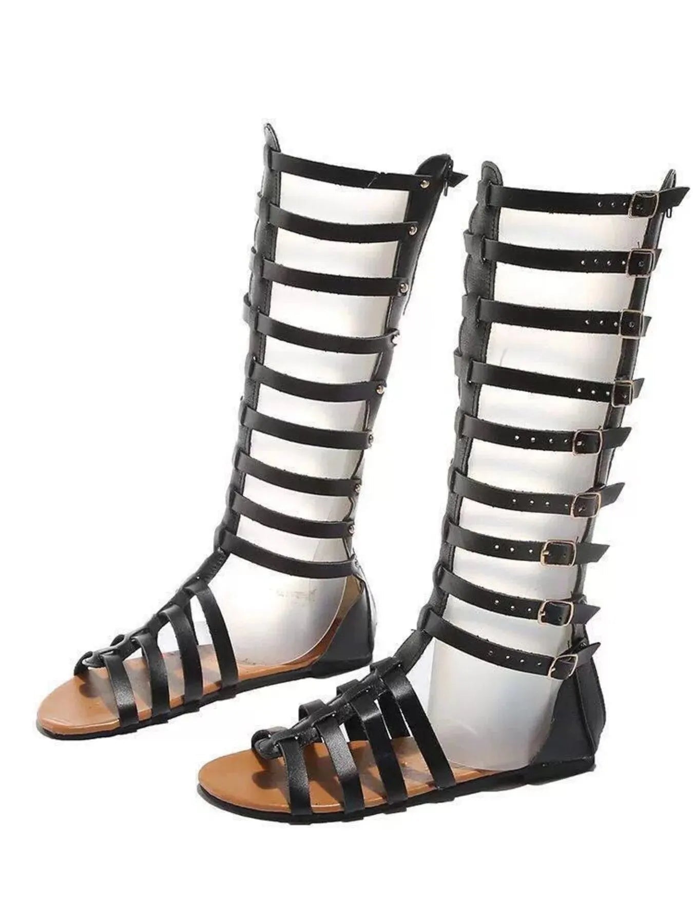 Strappy Sandals with Multiple Buckles - Plush Fashion Hub