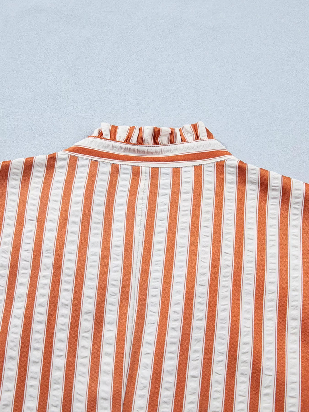 Stripe Pinched V - Neck Mini Dress with Turn - up Cuffs and Pockets - Plush Fashion Hub