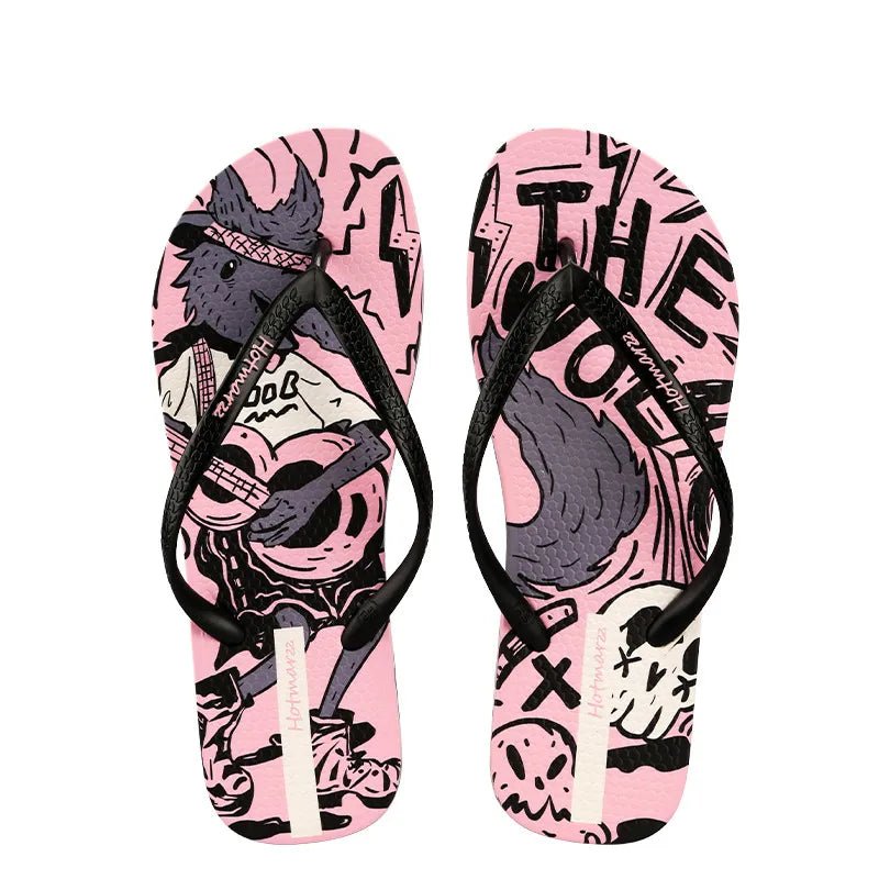 Women's comfortable rubber toe post flat sandals by Trendsi, lightweight summer footwear, featuring simple slip-on design.