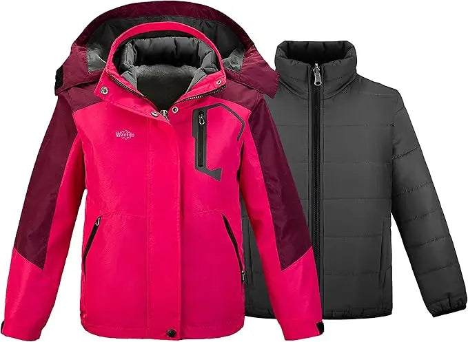 wantdo Girl's Ski Jacket Warm 3 in 1 Winter Coat Fleece Lined Snow Coat AURORE LUXURE 70.00