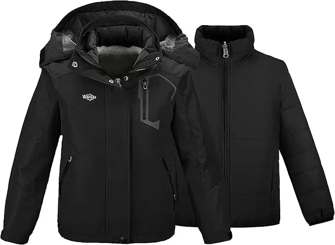 wantdo Girl's Ski Jacket Warm 3 in 1 Winter Coat Fleece Lined Snow Coat AURORE LUXURE 65.00