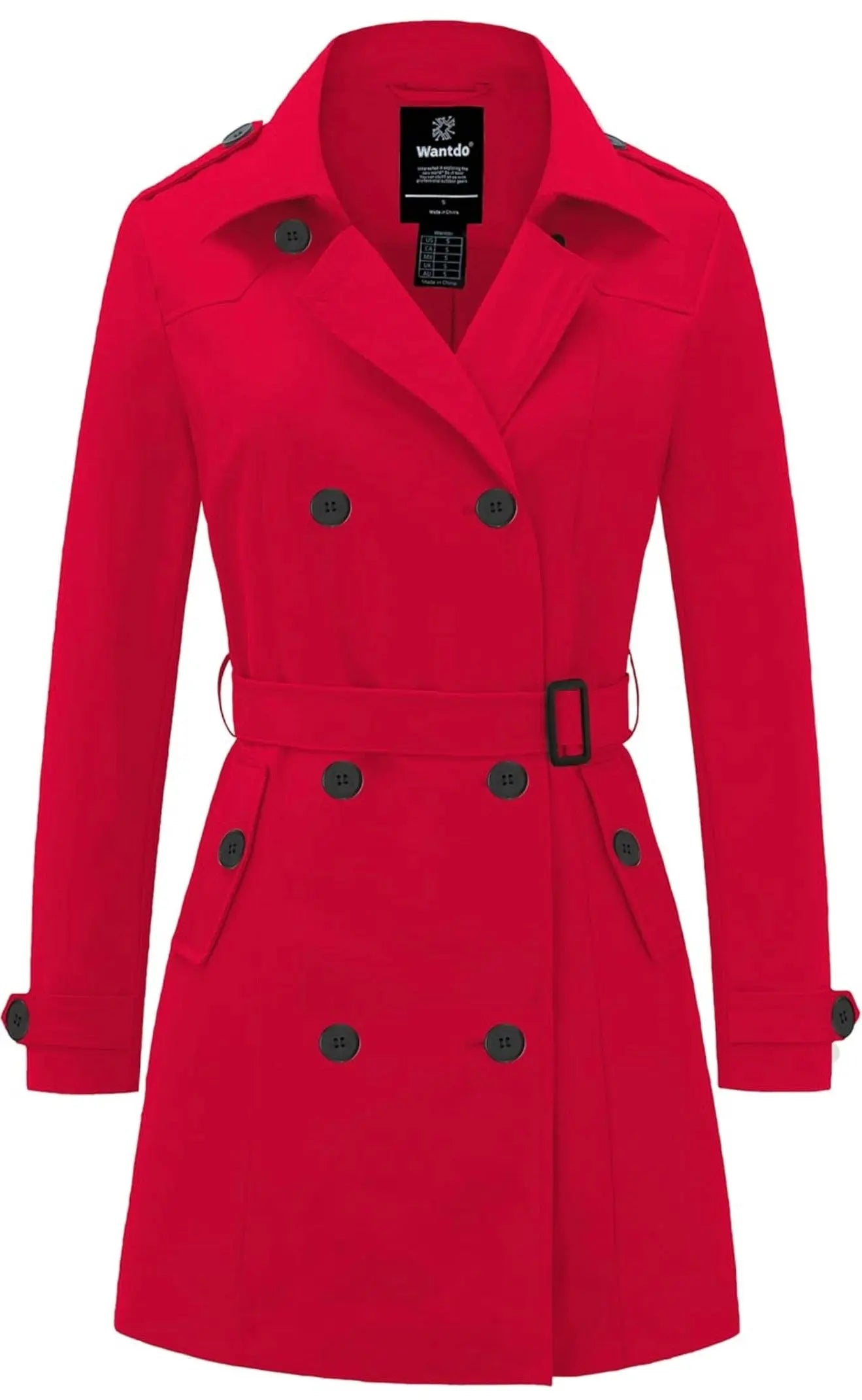 wantdo Women's Waterproof Trench Coat Classic Lapel Outerwear Coat with Belt AURORE LUXURE 60.00