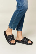 WILD DIVA Pyramid Stud Toe Band Footbed Sandals - Plush Fashion Hub