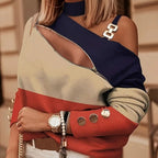 Women's Elegant Zip - Front Blouse - Plush Fashion Hub