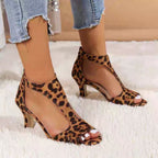 Women’s Peep Toe Zipper Heel Shoes | Suede High Heel Sandals - Plush Fashion Hub