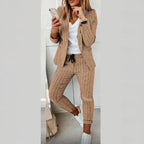 Women’s Plaid Two‑Piece Suit Set - Plush Fashion Hub