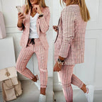 Women’s Plaid Two‑Piece Suit Set - Plush Fashion Hub